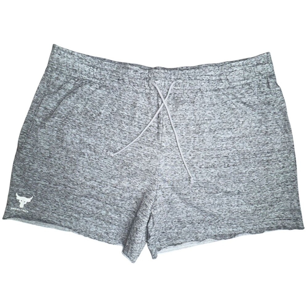 Under Armour Project Rock Terry Shorts Mens 2XL Heather Gray 5" 1385937 $65 New